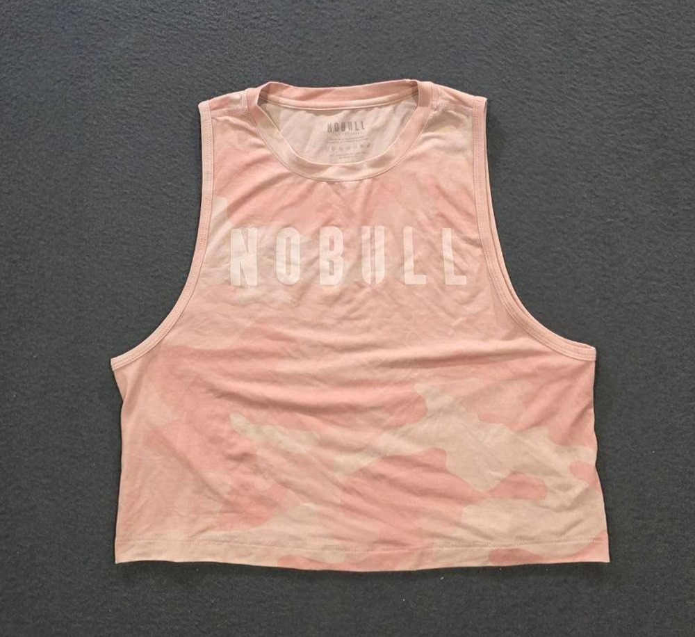 NOBULL Womens Muscle Tank Top Pink Y2K Cropped Athletic Training Shirt S A011311
